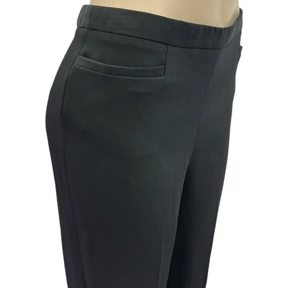 Tribal Black On Black Striped 2 Pocket Side Zip Wide Straight Leg Curvy Womens 8 - Picture 3 of 15